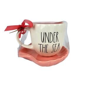 Disney Rae Dunn The Little Mermaid ARIEL UNDER THE SEA Tea Cup And Shell Saucer